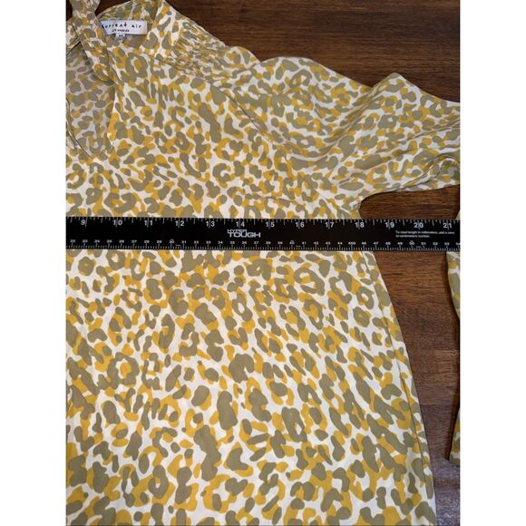 Anthropologie Current Air Leopard Animal Print Tie Neck Blouse - Picture 5 of 8